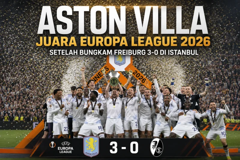 Aston Villa Juara Europa League 2026 Setelah Bungkam Freiburg 3-0 di Istanbul.webp